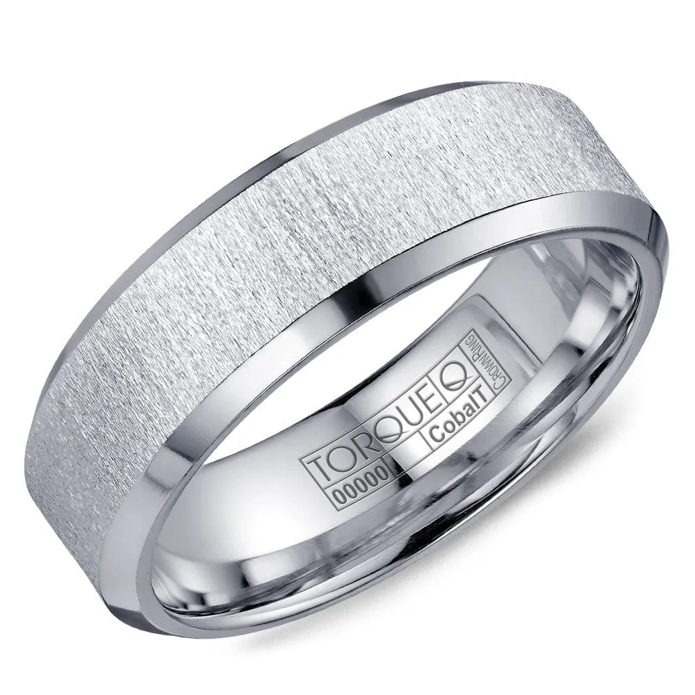 Crown Ring White Cobalt Wedding Band