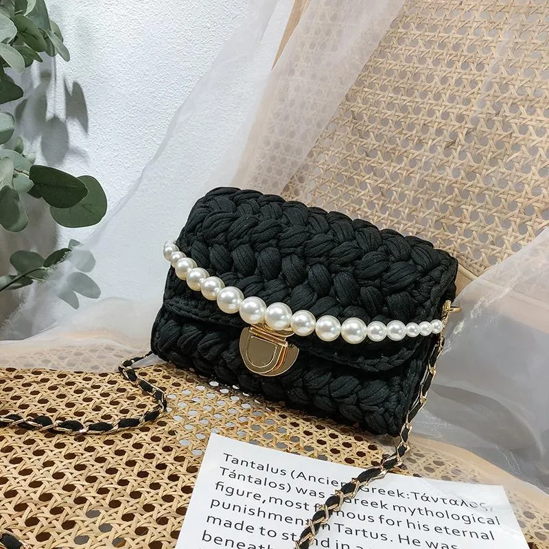 Cute Green&White&Yellow&Blue Crochet Small Handbag Crossbody Purse Crochet Shoulder Bag for Girl Cute Crochet Purses