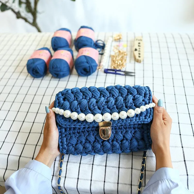 Cute Green&White&Yellow&Blue Crochet Small Handbag Crossbody Purse Crochet Shoulder Bag for Girl Cute Crochet Purses