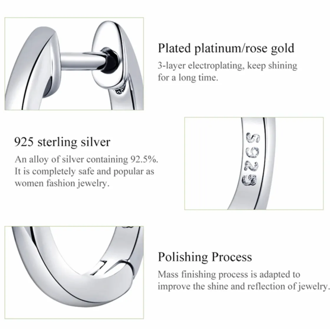 Cycolinks 925 Sterling Silver Exquisite Earrings