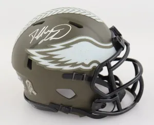 Dallas Goedert Philadelphia Eagles Autographed Salute Camo Mini-Helmet Fanatics