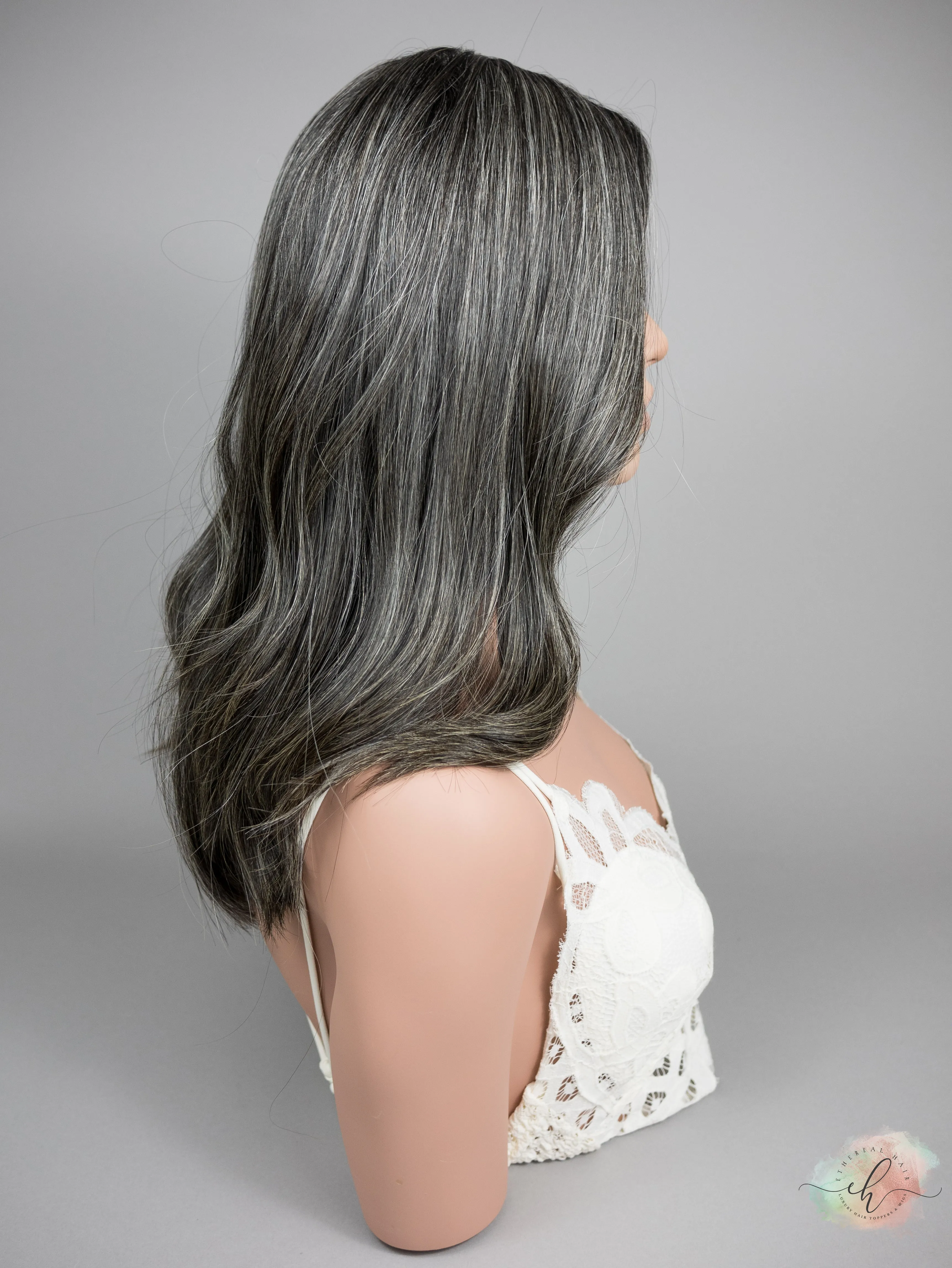 “DELLA" Exquisite Wig: Silk Top, Sz. M, 19-20"