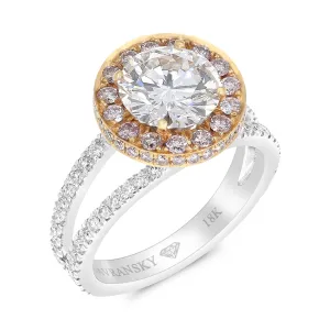 Diamond Engagement Ring with  Fancy Pink Diamonds - 3.81 Carat