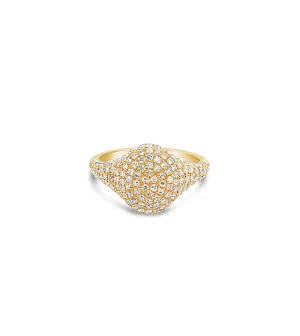 Diamond Oval Pinky Ring