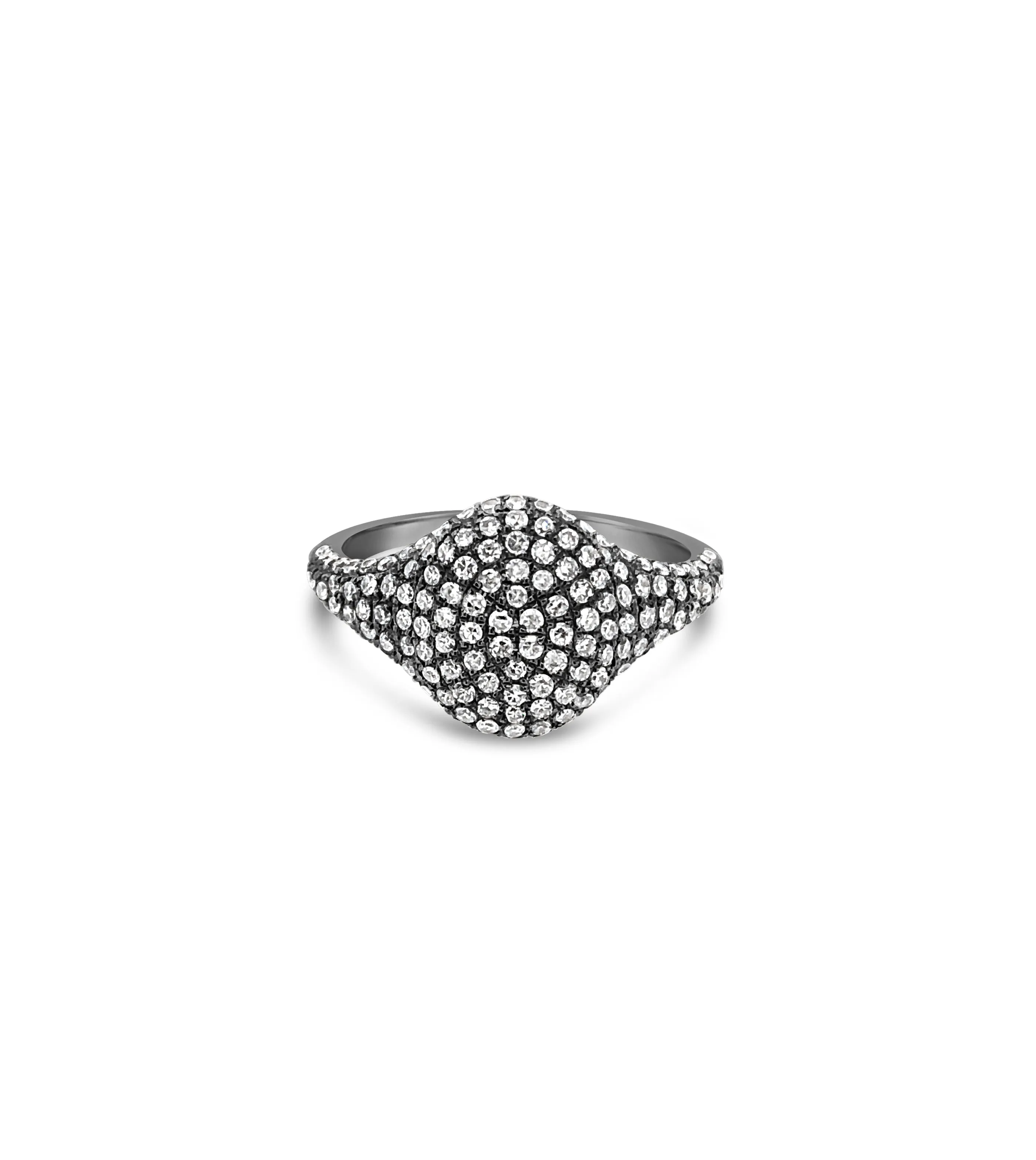 Diamond Oval Pinky Ring