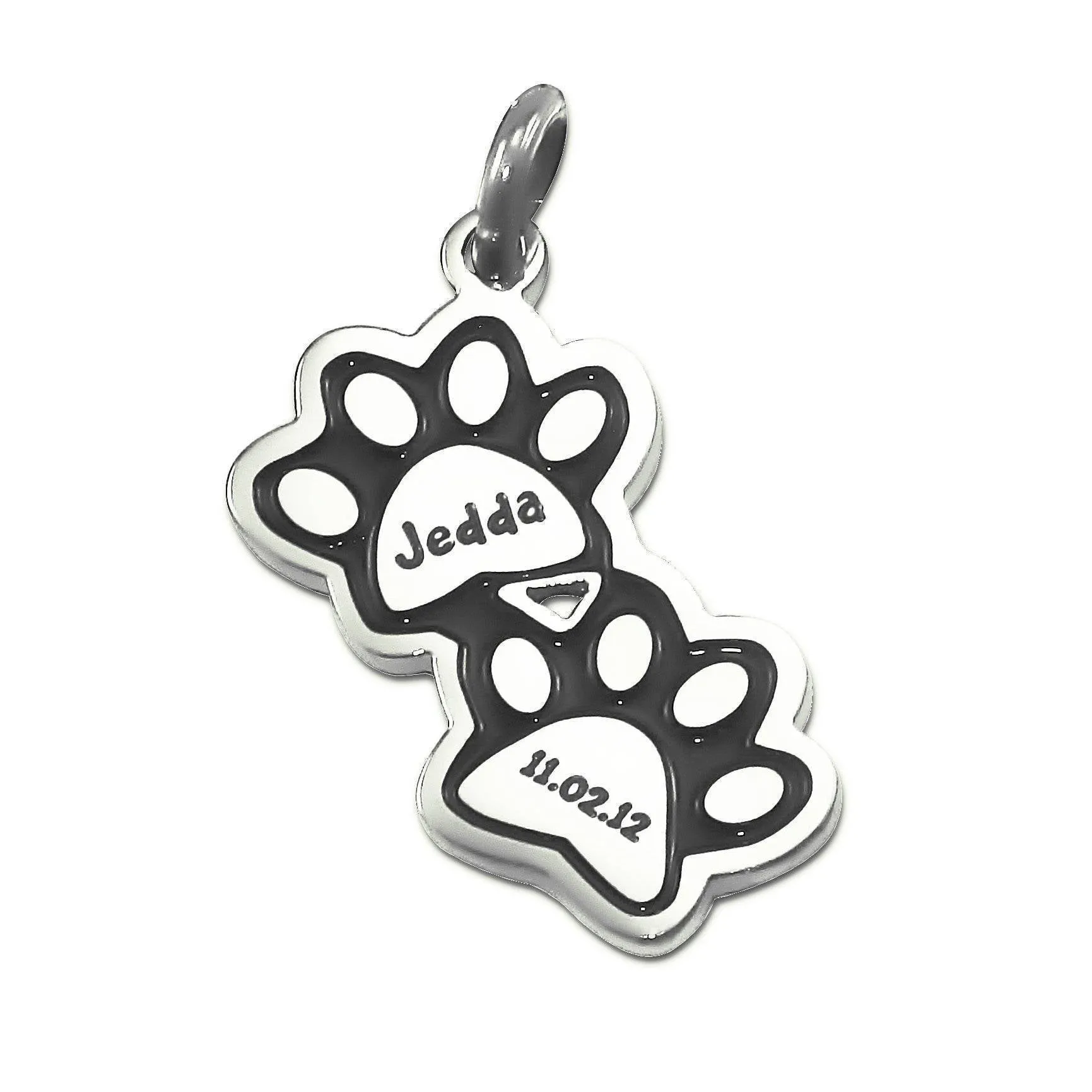 Double Mini Paw Prints Charm for Keyring