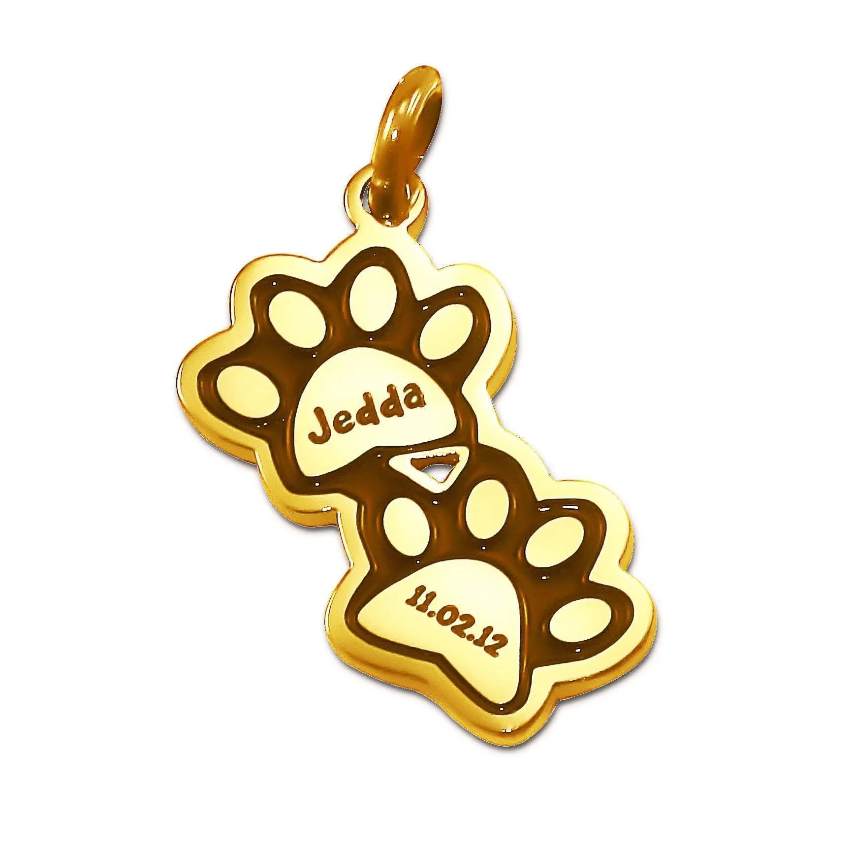 Double Mini Paw Prints Charm for Keyring