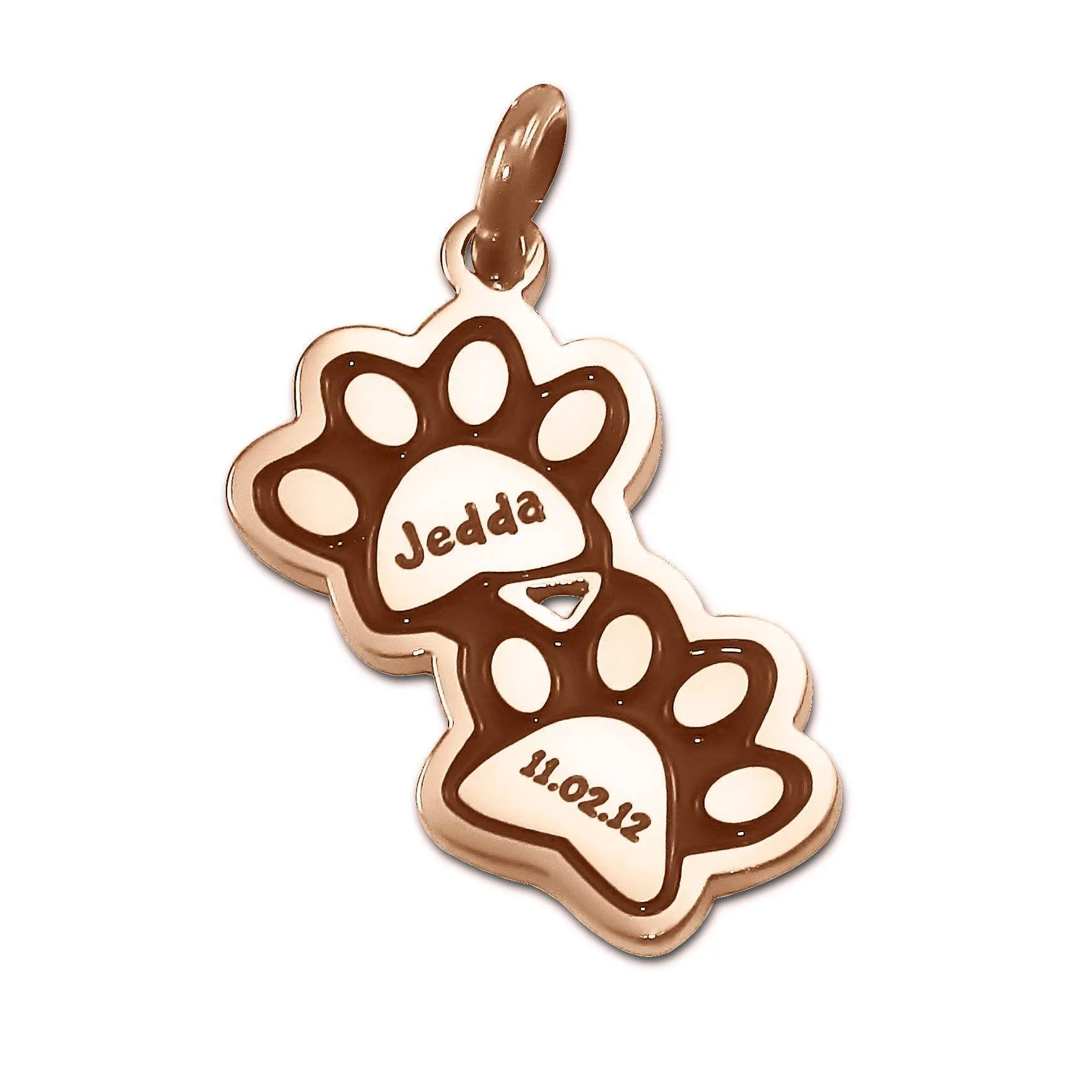 Double Mini Paw Prints Charm for Keyring