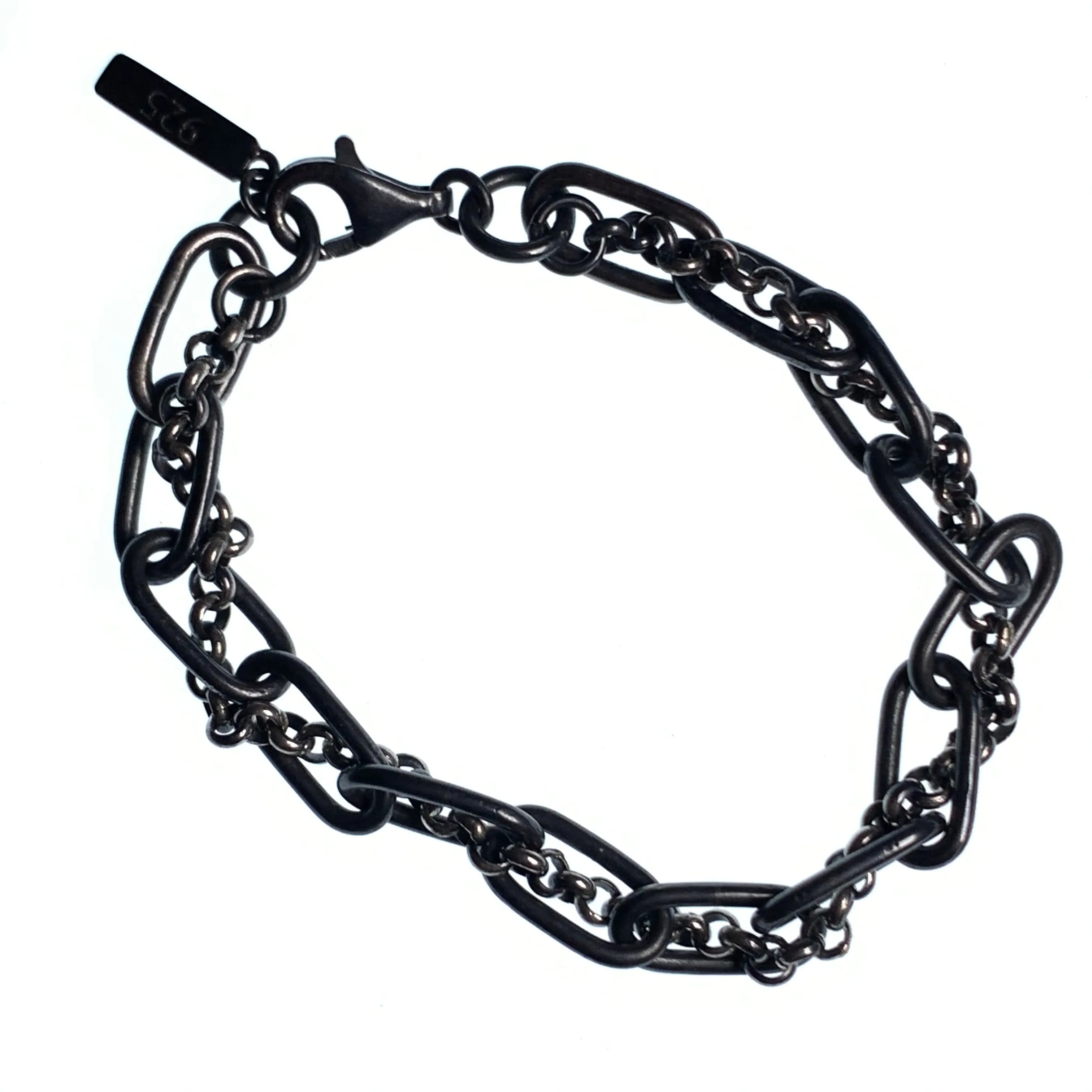 Double Mix Link handmade 925 Silver bracelet