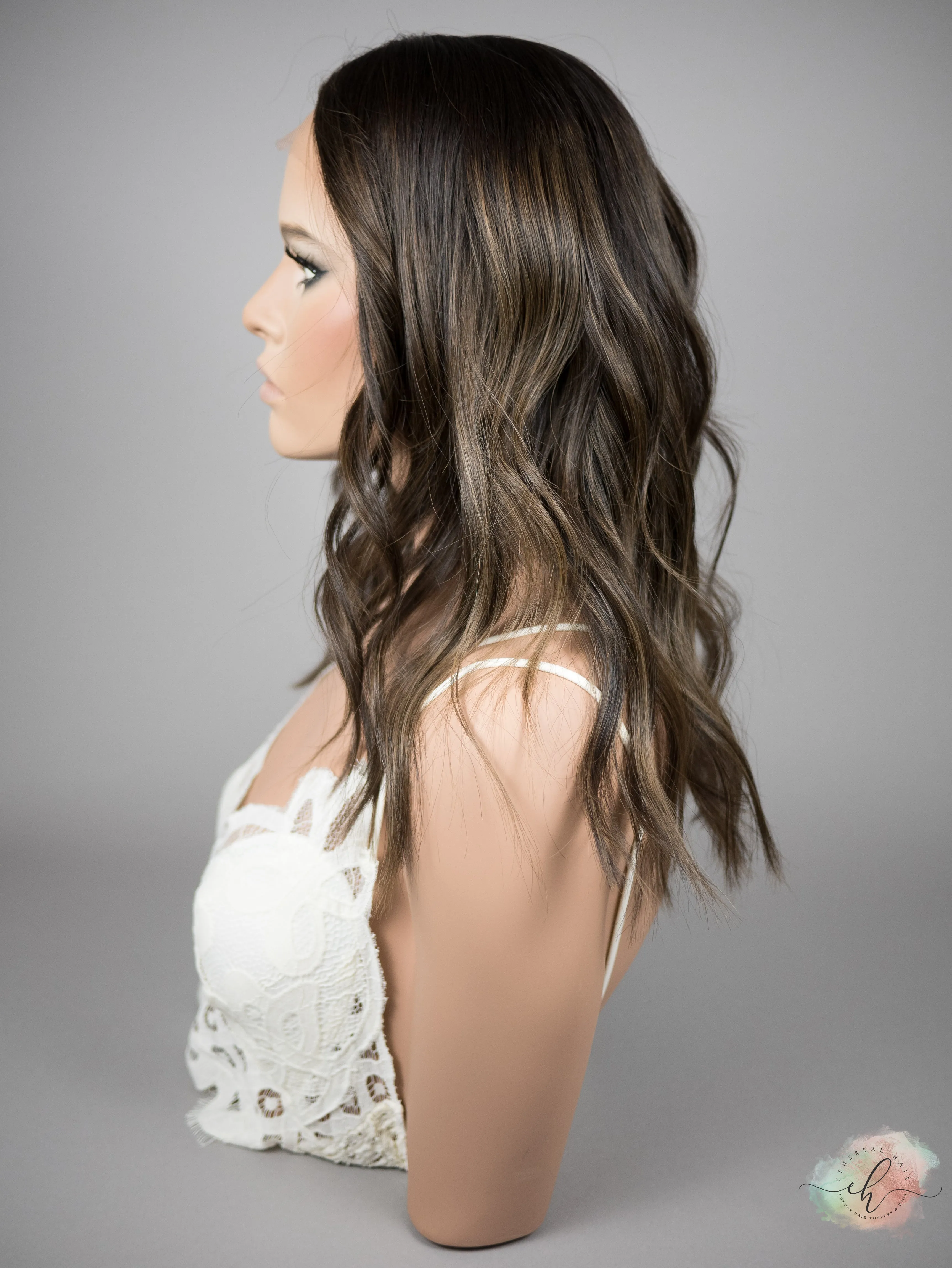 “DOWNTOWN GIRL" Exquisite Wig: Lace Top, Sz. M, 17-18"