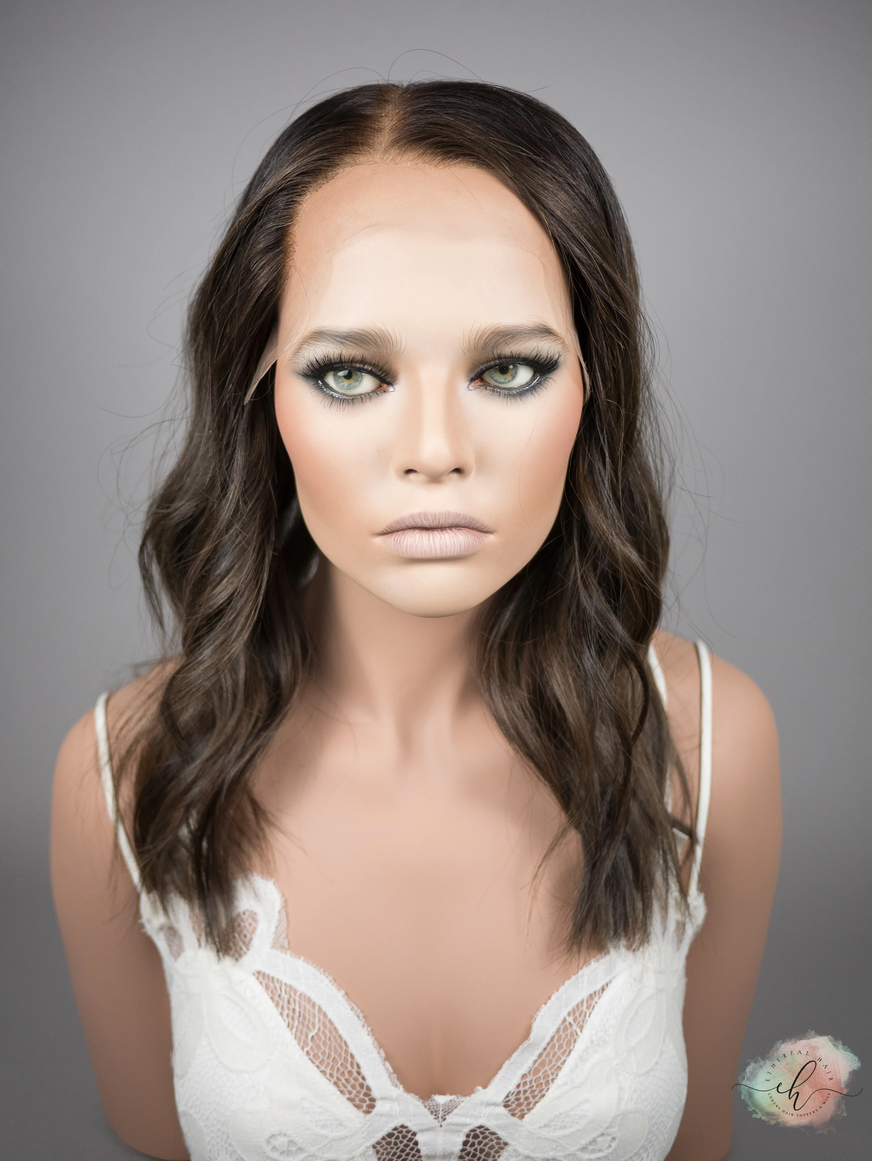 “DOWNTOWN GIRL" Exquisite Wig: Lace Top, Sz. M, 17-18"
