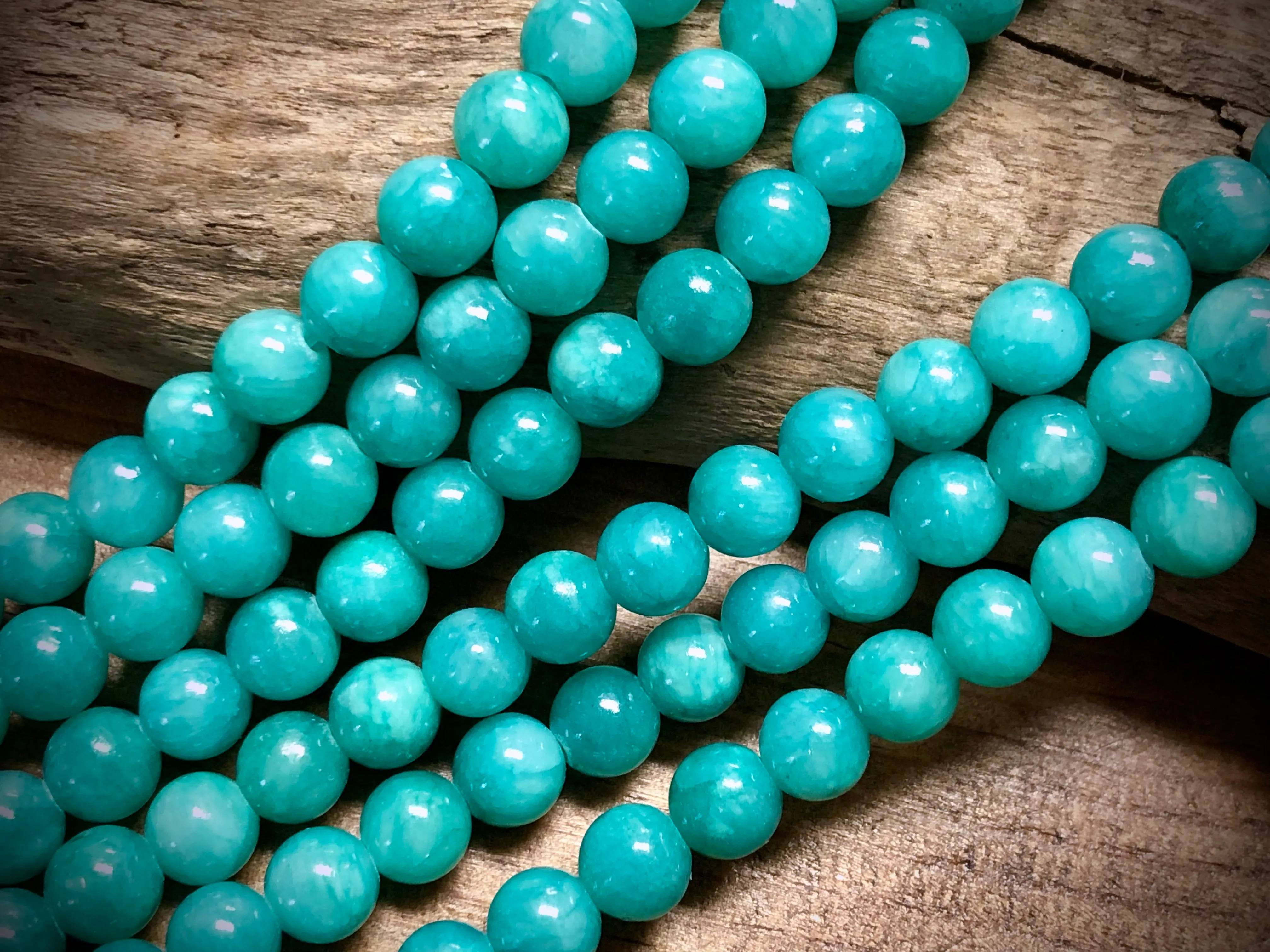 Dyed Jade Smooth Rounds - Teal - 8mm - 15.5"