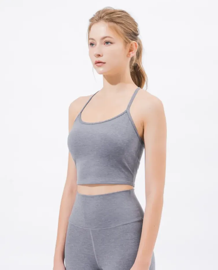 easyoga LA-VEDA Exquisite X Cropped Tank - M44 M-Pale Lavender