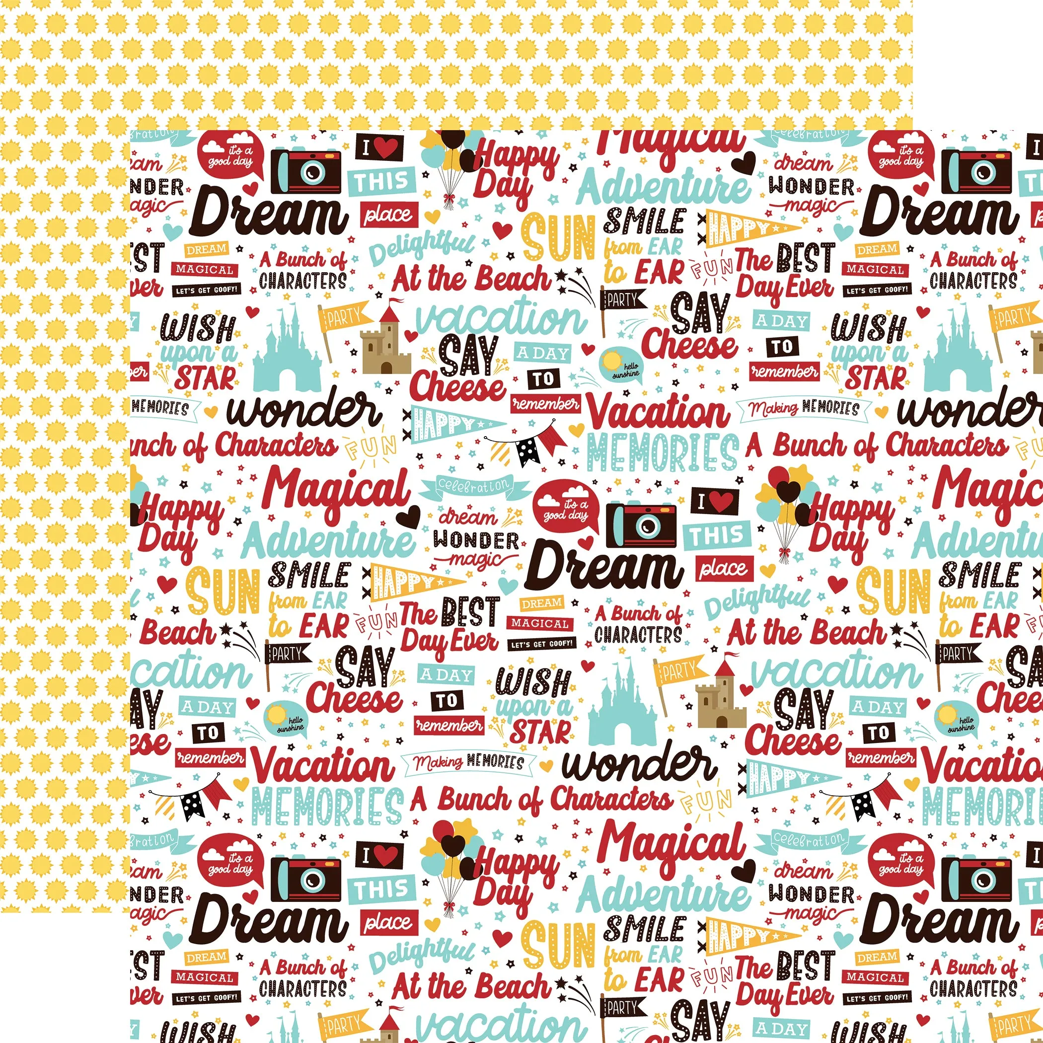 Echo Park - A Magical Voyage - 12x12 Single Sheet / Vacation Phrases