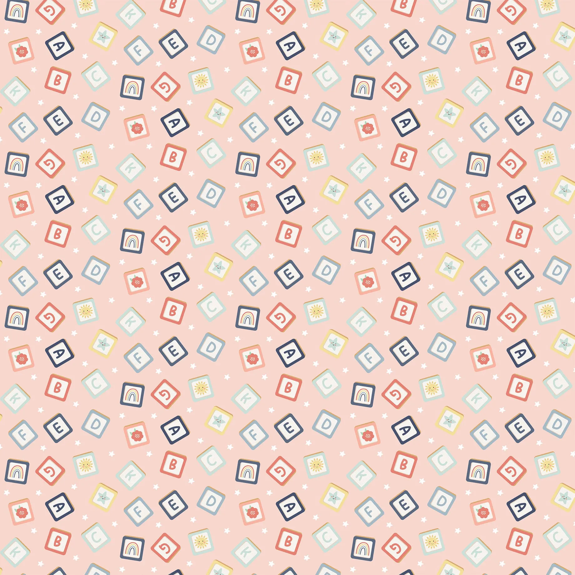 Echo Park - Baby On Board It's a Girl - 12x12 Single Sheet - Cute ABC Blocks