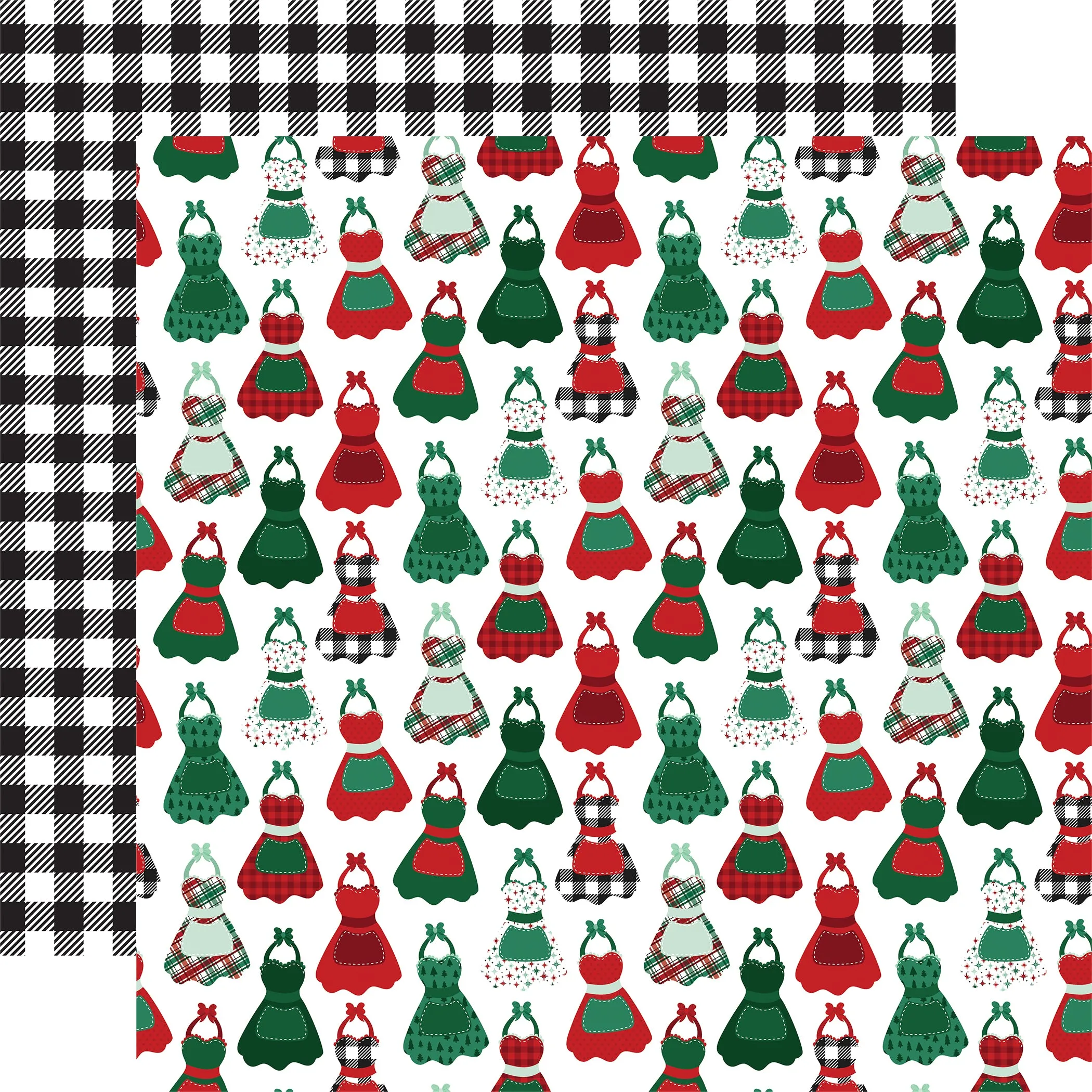 Echo Park -  Baking Spirits Bright - 12x12 Single Sheet / Festive Aprons