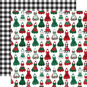 Echo Park -  Baking Spirits Bright - 12x12 Single Sheet / Festive Aprons