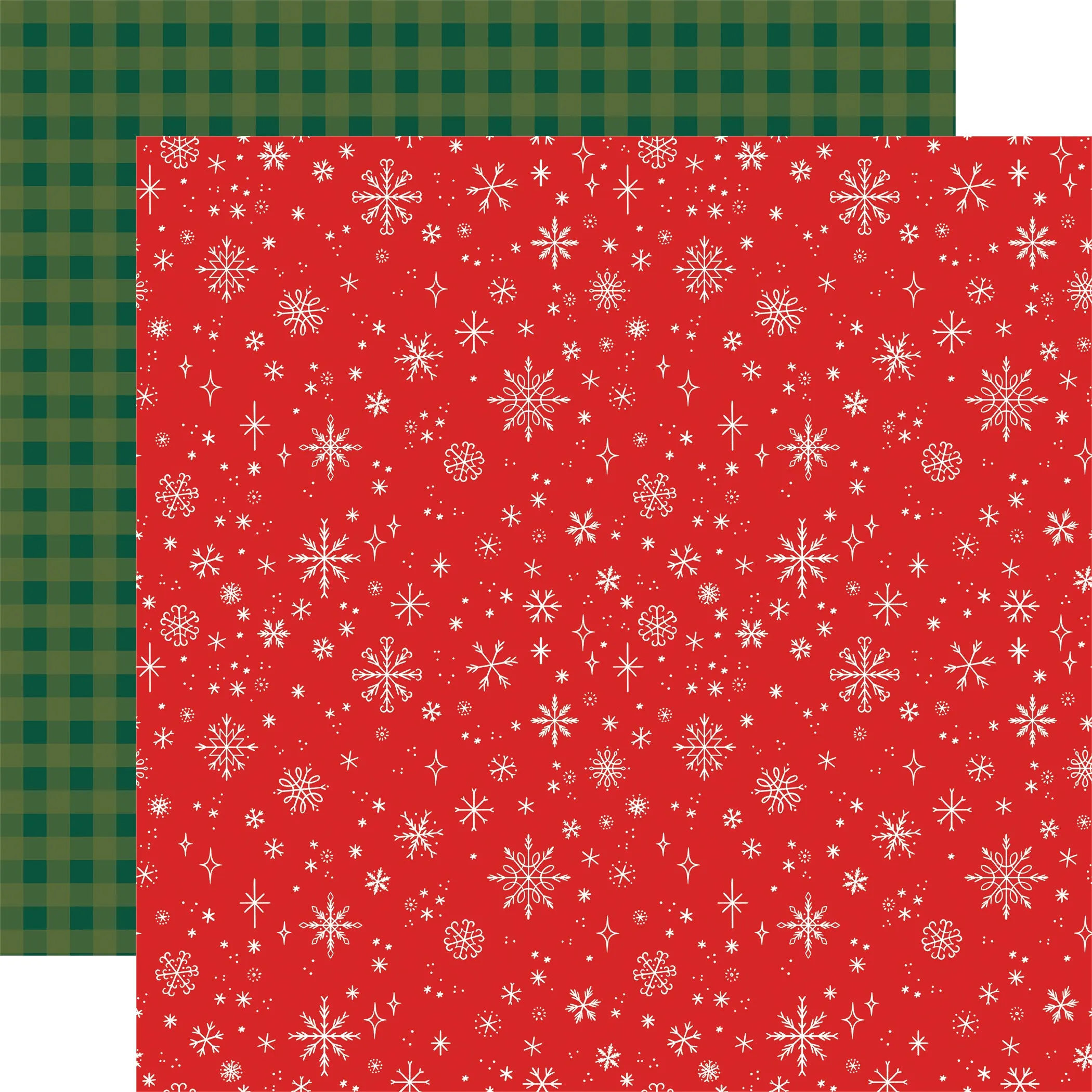 Echo Park - Christmas Joy - 12x12 Single Sheet / Red Snowflakes