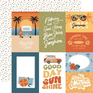 Echo Park - Summer Vibes - 12x12 Single Sheet / Multi Journaling Cards