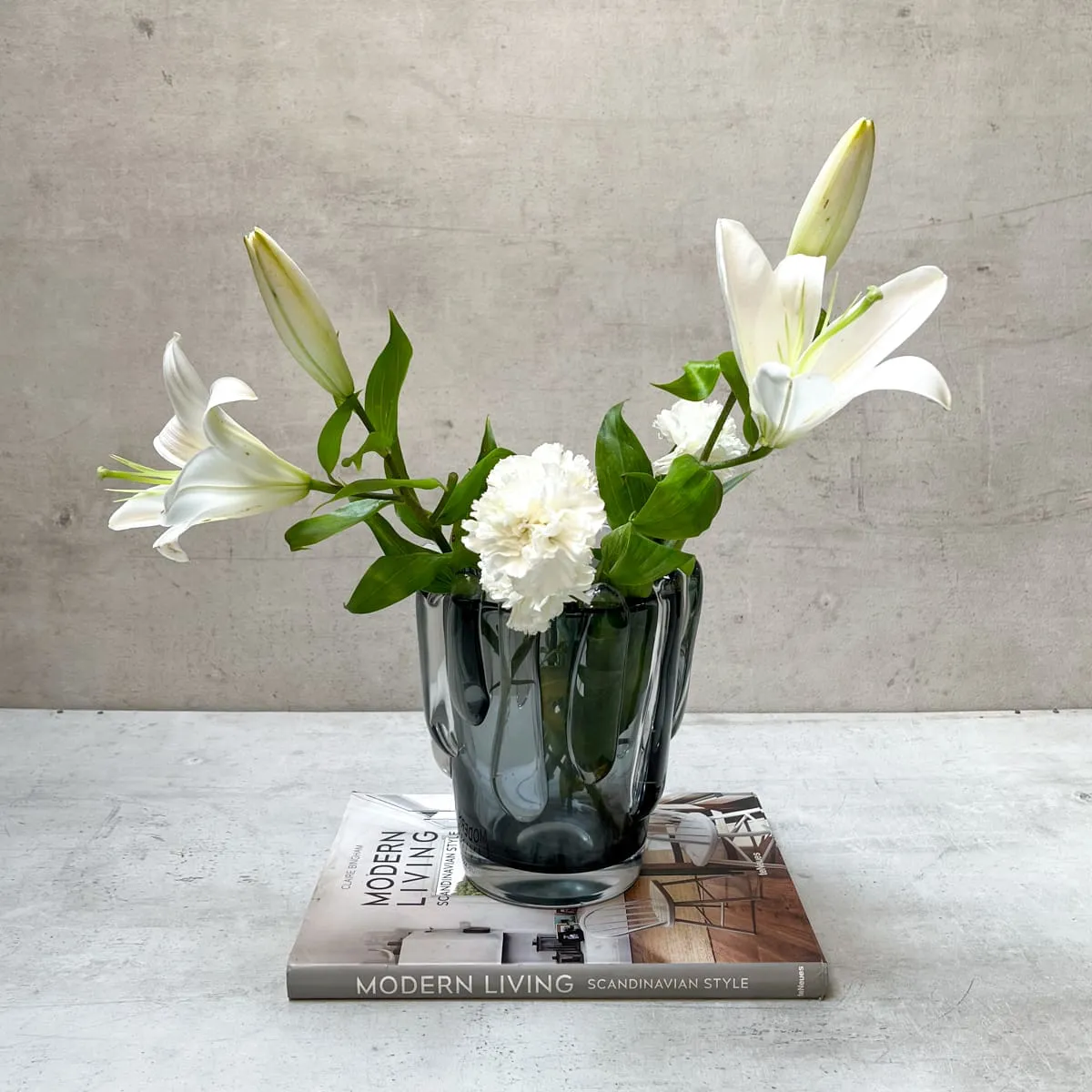 Edit House & Home-Home Artisan Leandra Smoky Opulent Glass Vase (Small)