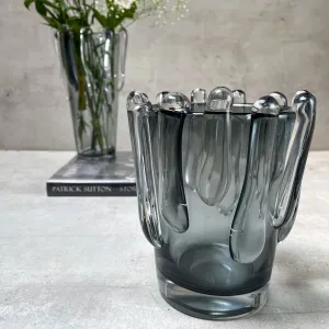 Edit House & Home-Home Artisan Leandra Smoky Opulent Glass Vase (Small)