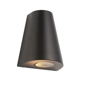 Endon 96904 Helm 1lt Wall Textured black & clear glass 2W LED (SMD 3528) Warm White