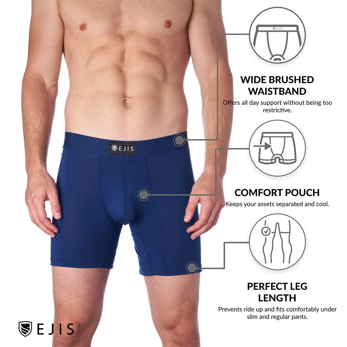 Essential Men's Boxer Briefs with Pouch - Green 6-Pack