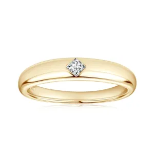 Exquisite 0.15 Ct Princess Cut Diamond Unisex Wedding Band