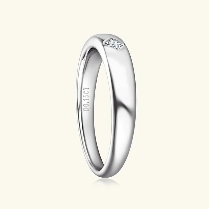 Exquisite 0.15 Ct Princess Cut Diamond Unisex Wedding Band