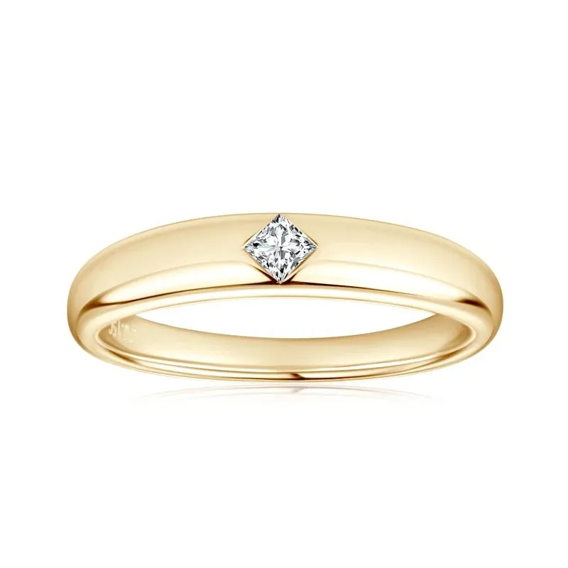 Exquisite 0.15 Ct Princess Cut Diamond Unisex Wedding Band