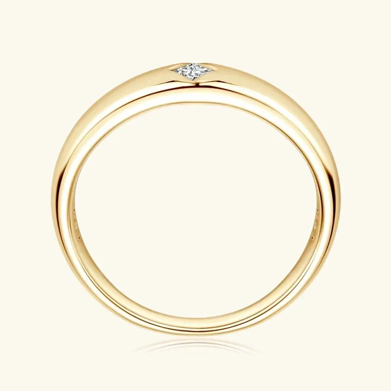 Exquisite 0.15 Ct Princess Cut Diamond Unisex Wedding Band
