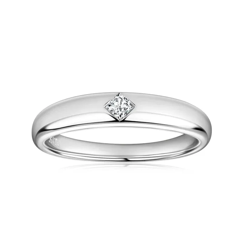 Exquisite 0.15 Ct Princess Cut Diamond Unisex Wedding Band