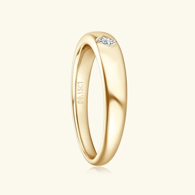 Exquisite 0.15 Ct Princess Cut Diamond Unisex Wedding Band