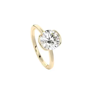 Exquisite 1.0 Ct Diamond Half Bezel Solitaire Engagement Ring