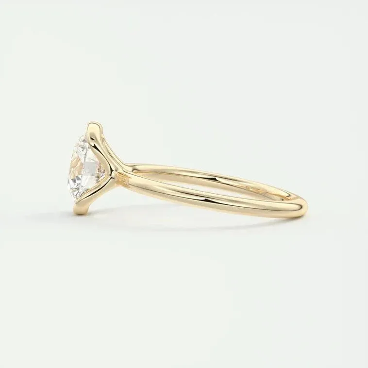 Exquisite 1.0 Ct Diamond Half Bezel Solitaire Engagement Ring