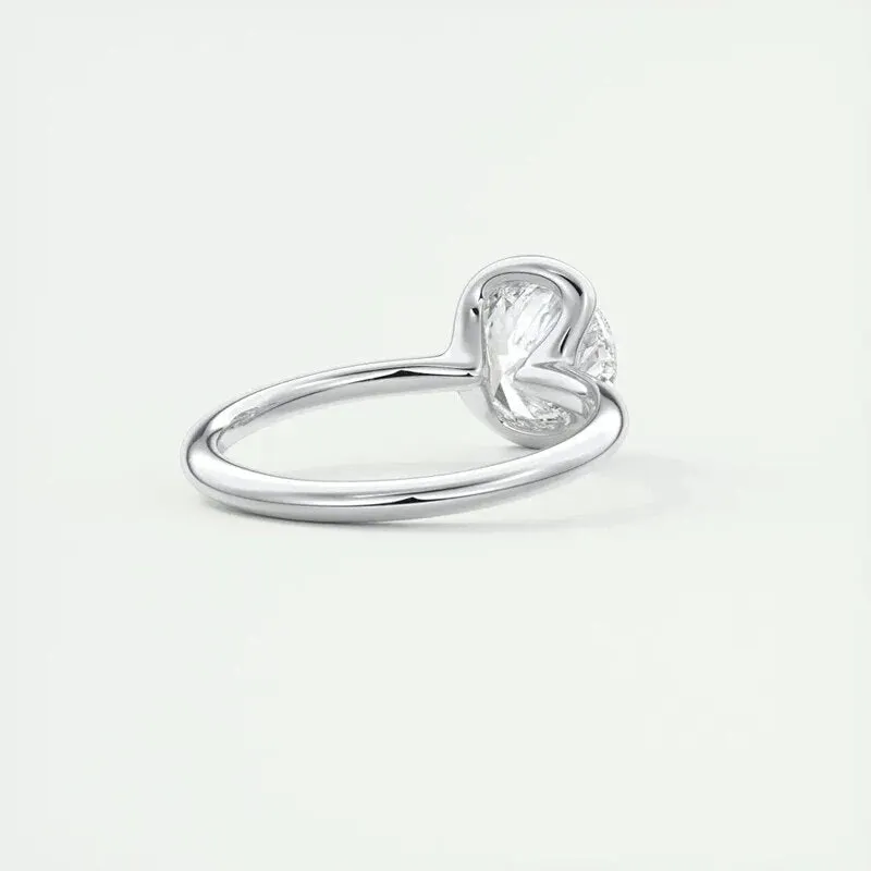 Exquisite 1.0 Ct Diamond Half Bezel Solitaire Engagement Ring