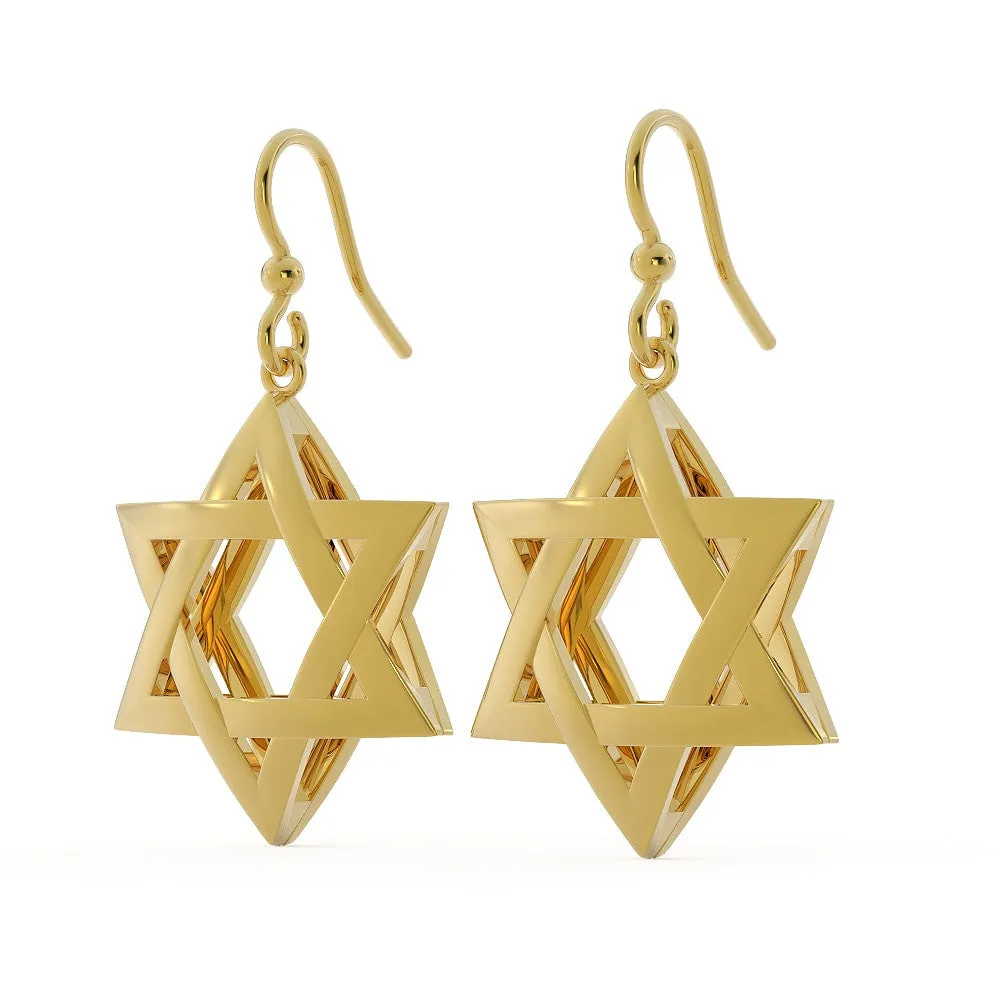 Exquisite 3D Star of David Earring