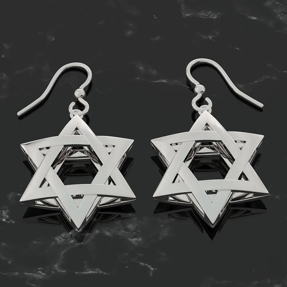 Exquisite 3D Star of David Earring