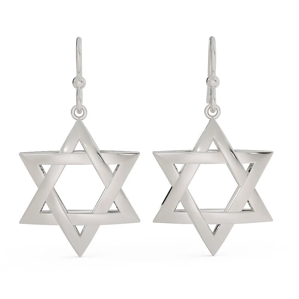 Exquisite 3D Star of David Earring