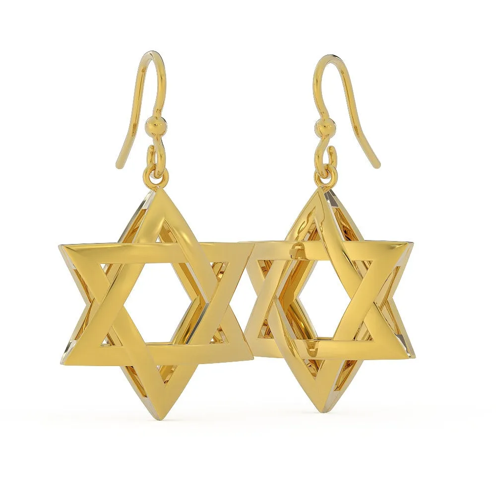 Exquisite 3D Star of David Earring