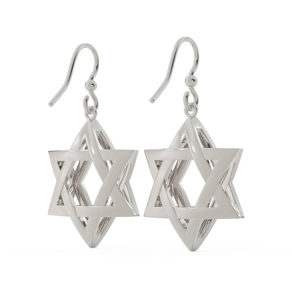 Exquisite 3D Star of David Earring