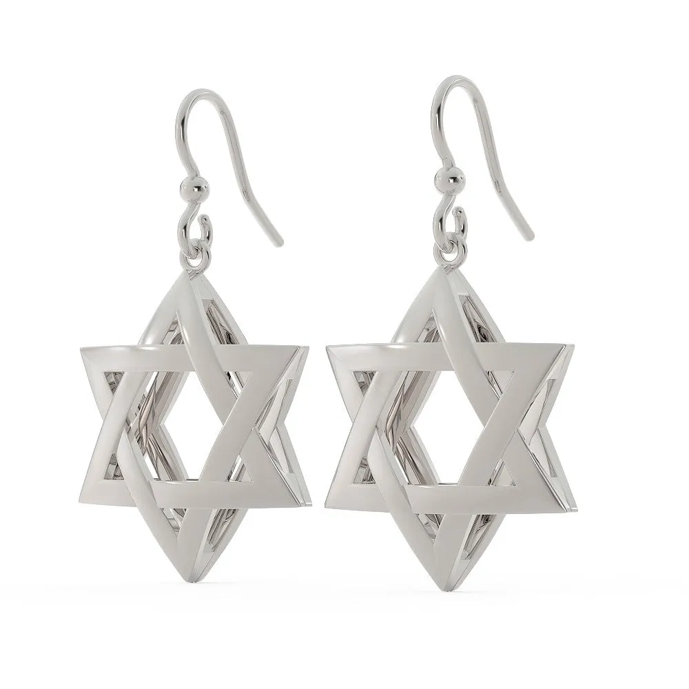 Exquisite 3D Star of David Earring