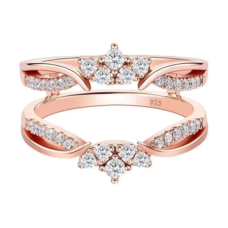 Exquisite Diamond Crown Enhancer Women's Wedding Band