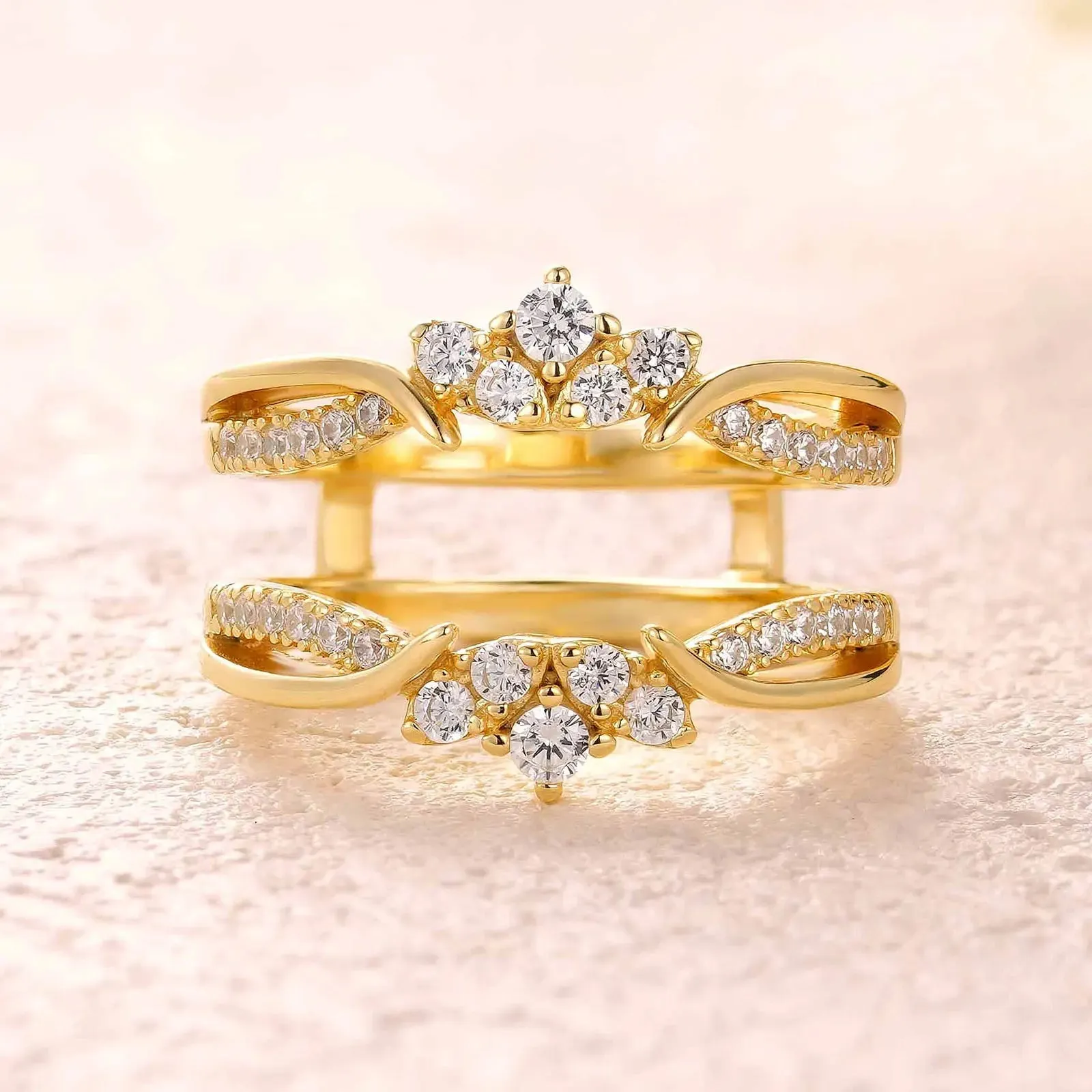 Exquisite Diamond Crown Enhancer Women's Wedding Band