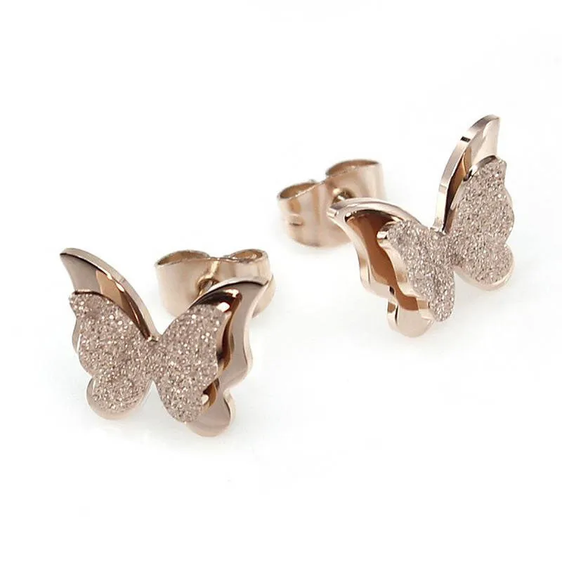 Exquisite Fashion Rose Gold-plated Matte Ladies Earrings