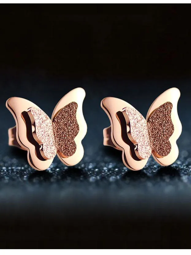 Exquisite Fashion Rose Gold-plated Matte Ladies Earrings