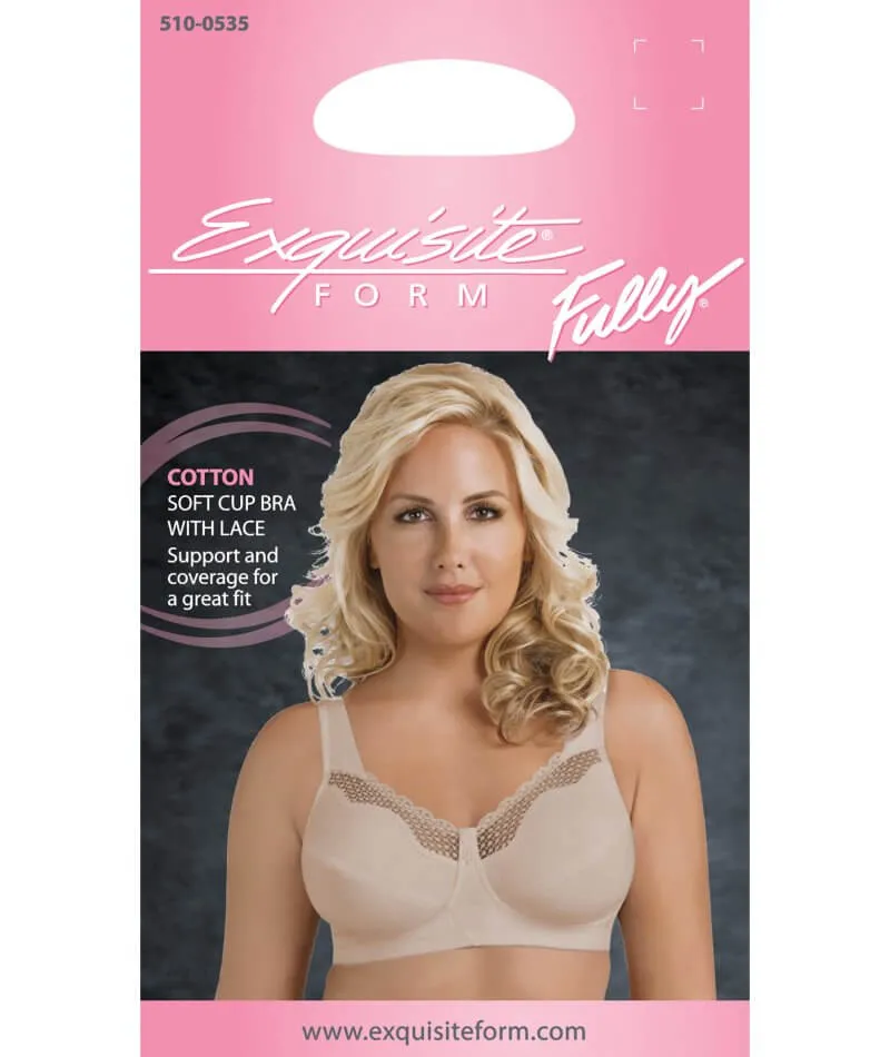 Exquisite Form Fully Cotton Soft Cup Wire-Free Bra With Lace - Damask Neutral