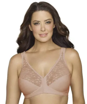Exquisite Form Fully Front Close Wire-Free Posture Bra With Lace - Beige