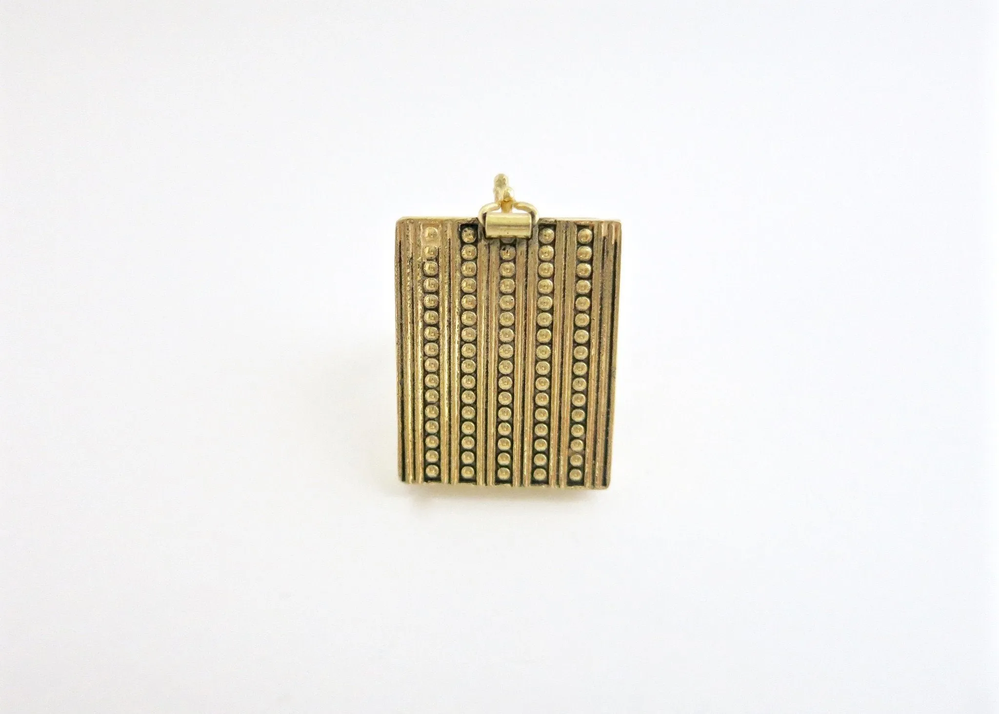 Exquisite, gold-plated brass rectangular drawer ring