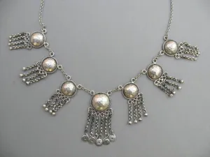 Exquisite, hammered disc and fringe Kashmiri necklace